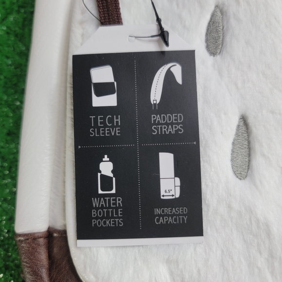 Harry Potter Hedwig Owl Faux Leather School Backpack Bag White Brown Padded New - Picture 4 of 12